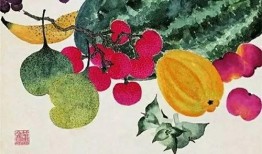 夏季吃瓜的國(guó)畫(huà),國(guó)畫(huà)卷軸中的清涼時(shí)光