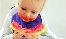 埋頭吃瓜萌娃,萌態十足引網友熱議